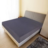Cearșaf Pat cu Elastic vidaXL, 2 buc, Antracit, 160x200 cm, Bumbac 100%, Moale, Rezistent