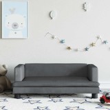 vidaXL Canapea pentru copii, gri &icirc;nchis, 80x45x30 cm, catifea