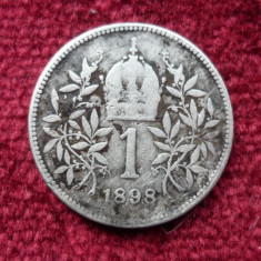 1 KORONA COROANA 1898 ARGINT *****