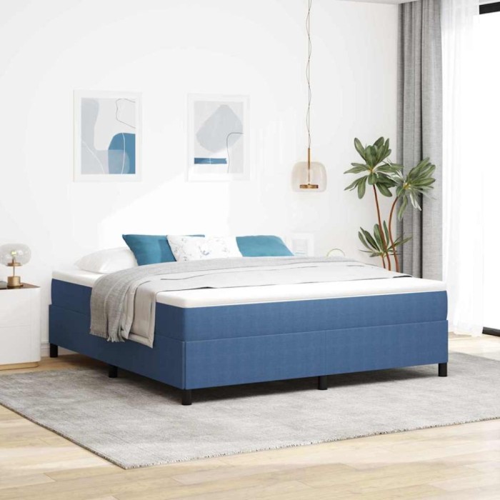 vidaXL Cadru de pat, albastru, 180x200 cm, velur