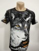 Tricou bărbătesc imprimeu cap lup - M