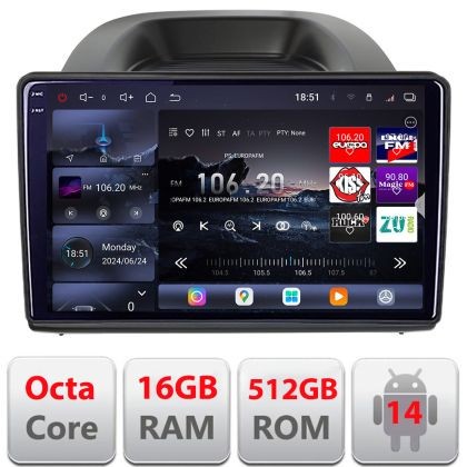 Navigatie Ford Ecosport 2017-2019 Android radio gps internet 8 core QLED 2K 16+512 360 Edotec CarStore Technology