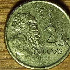 Australia -moneda de colectie exotica- 2 dolari dollars 2007 -aborigen- superba!