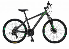 Bicicleta MTB HT 26 FIVE Hornet cadru aluminiu culoare gri verde foto