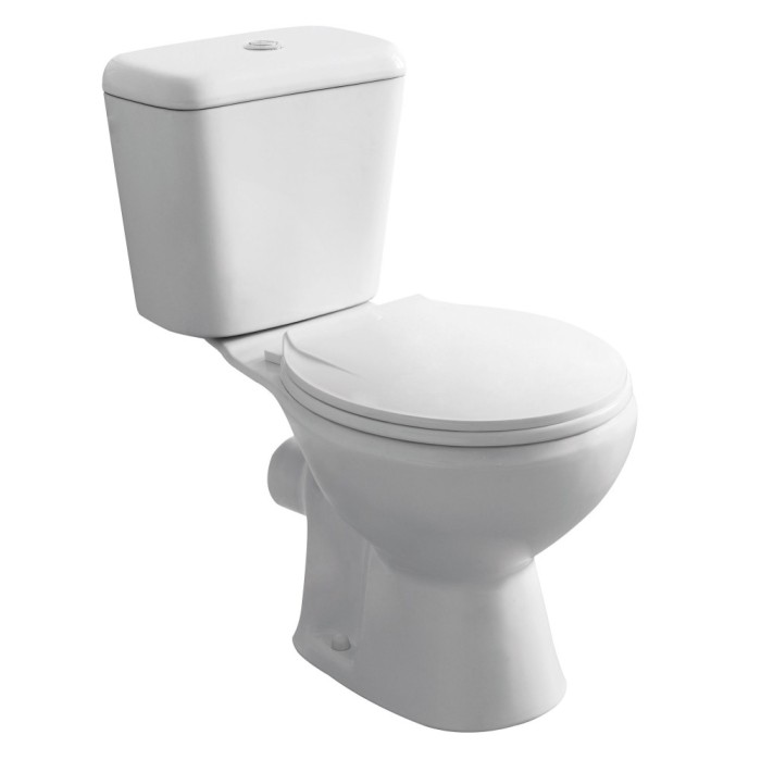 Vas wc cu rezervor + mecanism + capac, set Kadda Olivia Eco SH121P, alb, evacuare orizontala, montaj pe pardoseala