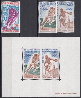 Volta Superioara 1972 - Jocurile Olimpice -Munchen si Sapporo,2 Serii+Colita,MNH foto