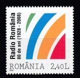 ROMANIA 2008 LP 1820 - 80 DE ANI SOCIETATEA ROMANA RADIODIFUZIUNE SERIE MNH