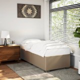 vidaXL Cadru de pat, cappuccino, 90x200 cm, piele ecologică