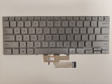 Tastatura Laptop, Asus, ZenBook 14 UX462D, UX462DA, iluminata, argintie, layout US