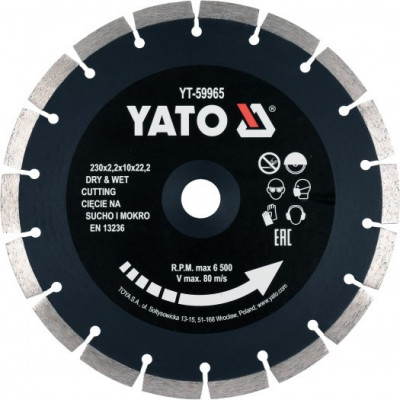 Yato Disc diamantat pentru asfalt dimensiuni 230 x 22.2 x 2.2 mm foto