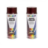 Pachet 2 x Vopsea spray auto Dacia rosu indian metalizata Dupli Color 350 ml, DUPLI-COLOR