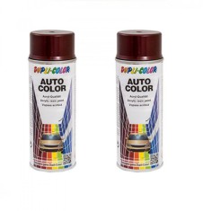 Pachet 2 x Vopsea spray auto Dacia rosu indian metalizata Dupli Color 350 ml