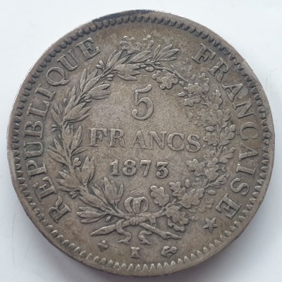 Franța 5 franci / franks 1873 argint foto