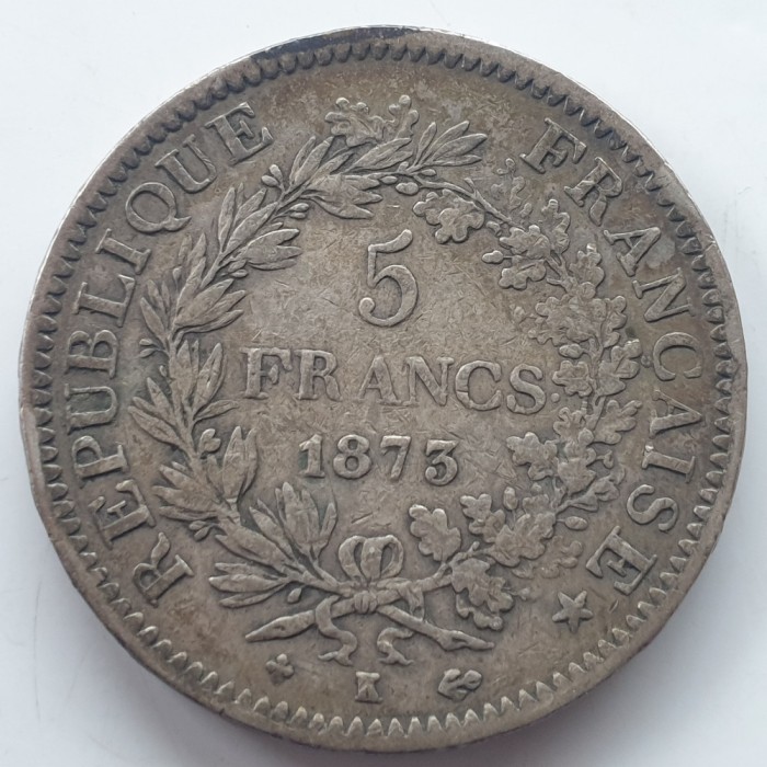 Franța 5 franci / franks 1873 argint