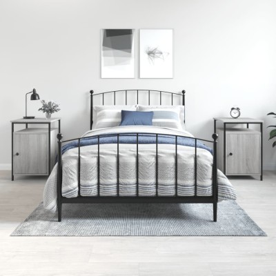 vidaXL Noptiere, 2 buc., gri sonoma, 40x42x60 cm, lemn prelucrat 825870 foto