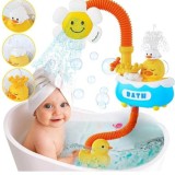 Cumpara ieftin Jucarie Baie Bebelusi cu Dus Interactiv, Ratusca si Floarea Soarelui, Pulverizator Apa 3 Moduri, Jucarie Cada Copii cu Ventuze, Stropitoare Rotativa,