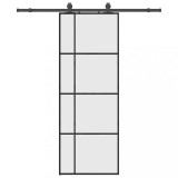 Cumpara ieftin Usa glisanta cu set de feronerie neagra 76x205 cm Sticla ESG