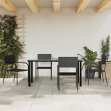 VidaXL Set mobilier de grădină, 5 piese, negru, poliratan