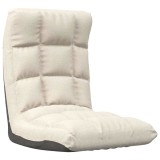 Cumpara ieftin Scaun de podea pliabil, crem, material textil