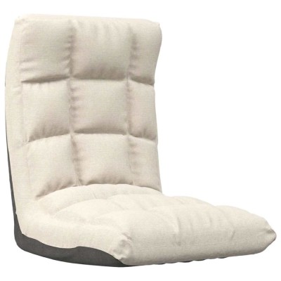 Scaun de podea pliabil, crem, material textil foto