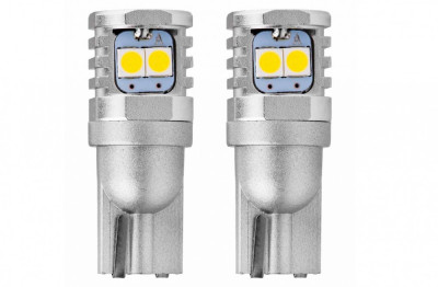 Bec de pozitie tip LED Canbus, T10 W2.1x9.5 W5W W10W 12V/24V , 3030 6SMD,, culoare alb , AMIO, set 2 buc AutoDrive ProParts foto