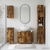 Cumpara ieftin Set de dulapuri pentru baie, 4 piese ALKMAAR Stejar fumuriu