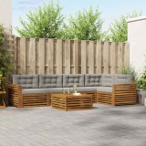 vidaXL Set de canapele de exterior 6 pcs Gri natural și deschis 3373506