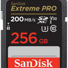 Card de memorie SanDisk Extreme Pro SDXC, 256GB, UHS-I U3, Clasa 10, V30