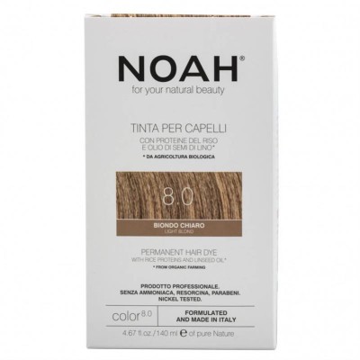 Vopsea de Par Naturala Fara Amoniac Blond Deschis 8.0 140 mililitri Noah foto
