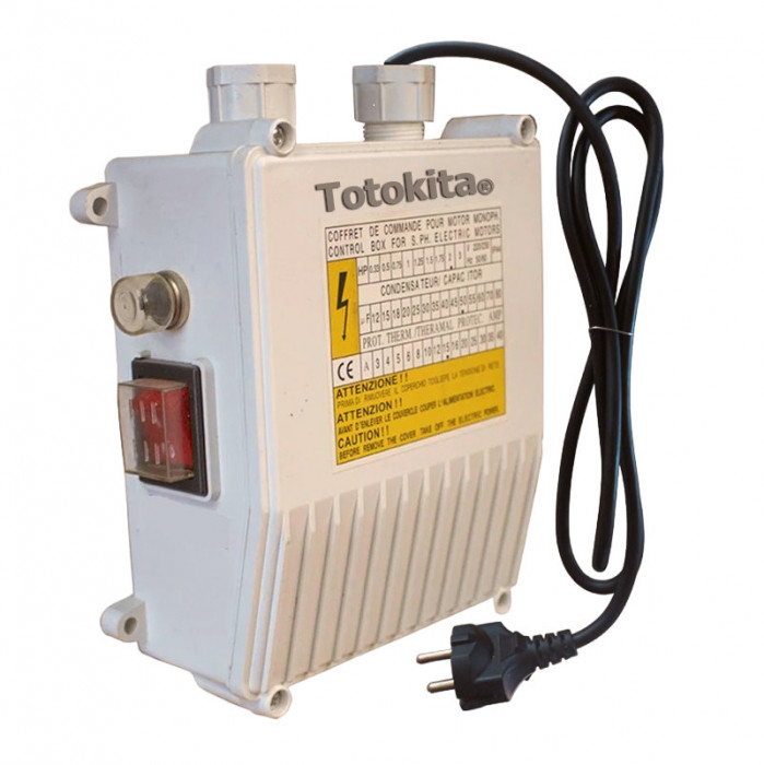 Panou comanda pompa, 0,75 kw-1 kw , 35 uF, 10A, condesator incorporat, Totokita&reg;