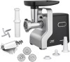 Masina Tocat Carne Heinner MG-2100BKSL, 2100W, 1.8kg/min, Accesorii Rosii/Carnati/Kebbe, 3 Site Inox, 2 Viteze, Negru/Argintiu