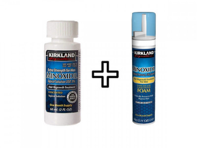 Minoxidil Kirkland 5% + Spuma - Minoxidil 5%, Tratament Pentru Barba / Scalp foto