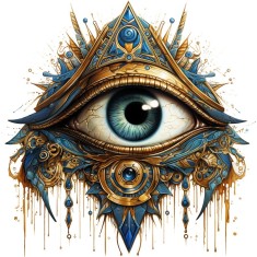 Sticker decorativ, Ochi, Albastru, 60 cm, 1328STK-7