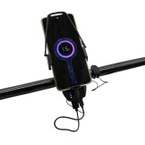 Suport universal - telefon mobil, cu baterie de &icirc;ncărcare și far, negru | Motorevolution
