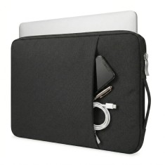 Geanta Laptop 13"-14" iUni, Material Textil Impermeabil, Anti-zgarieturi, Anti-socuri, Buzunar extern, Negru