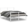 Gossi cadru pat metalic cu tablie de cap/picioare&nbsp;, alb, 135x190 cm