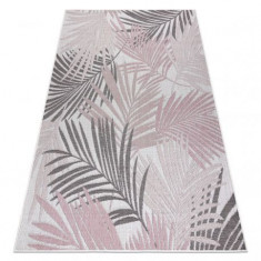Covor SISAL SION frunze de palmier, tropical 2837 țesute plate ecru / roz, 140x190 cm