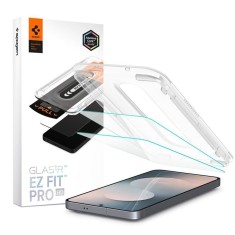 Folie protectie telefon Spigen Glass tR EZ Fit Pro pentru Samsung Galaxy S25 FE, set 2 buc, transparent