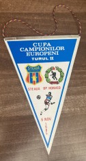 D9 148 - fanion - sport - fotbal - Steaua Bucuresti - BP Honved - CCE - 6 noiembrie 1985
