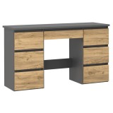 Birou cu 7 sertare Beta 4 120x43x75 cm, design minimalist, antracit-craft Household NewTrend
