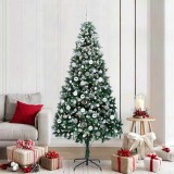 vidaXL Brad de Crăciun artificial Verde 210 cm PVC și Oțel și Plastic 3396278