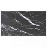 Blat masa sticla securizata vidaXL negru, design marmura, 120x65 cm, 8mm