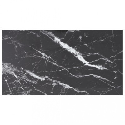 vidaXL Blat masă negru 120x65 cm 8mm sticlă securizată design marmură foto