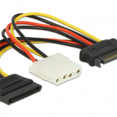 CABLU SURSA SATA 15 PIN STATA > MOLEX 4 PIN MAMA + SATA 65235 DELOCK