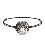 Full Moon - Bratara personalizata snur cu banut din argint 925 Luna plina