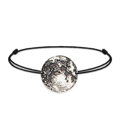Full Moon - Bratara personalizata snur cu banut din argint 925 Luna plina foto