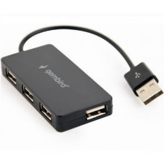 HUB USB Gembird UHB-U2P4-04 4x USB 2.0 Negru foto