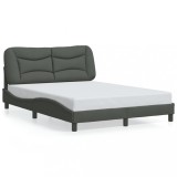 Cumpara ieftin Cadru de pat fără saltea, gri &icirc;nchis, 140x200 cm, textil