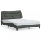 Gossi cadru de pat cu lumini led, gri inchis, 140x200 cm, textil