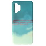 Husa Silicon Watercolor Turquoise pentru Samsung Galaxy A32, Protectie Telefon